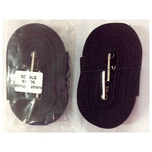 Stirrup leathers black nylon double fabric-1056